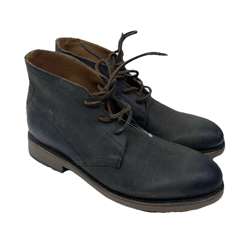 Frye Bowery Chukka Men's Ankle Leather Boots Size 9D Dark Brown‎ Lace Up